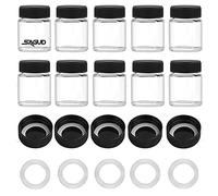 SAGUD Botella para aerógrafo 10 frascos de Pistola de Aerosol 2/3oz 20cc con Kit de Tapa de plástico y 5 Tapas adicionales 5 Anillos o