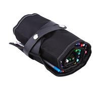 Sahgsa Portalápices Duradero Negro para Manualidades Artísticas, Estuche Enrollable con 36 Ranuras para Escuela y Oficina, Tela Oxford (48 Piezas)