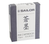 Sailor Sou-Boku - Cartuchos de tinta para documentos, color azul oscuro y negro