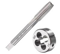 Saipor M8 x 1,25 Métrico de roscar y roscar M8 x 1,25 mm, HSS y terraja de roscar, rosca derecha y cortador de rosca fina, cortador recto estriado