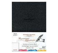 SAKAEテクニカルペーパー Tomoe River FP (52 g/m2) Cuaderno de SANZEN, 5.8 x 8.25 pulgadas, 368 páginas (184 hojas), tapa dura, 5 mm cuadrados, encuadernado con rosca, blanco (SR-A5HBW)