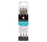 Rotulador calibrado sakura pigma micron 3 colores (azul, negro y rojo)