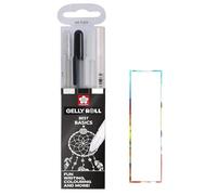 SAKURA Gelly Roll Bolígrafo de gel. 3 colores negro.Lentejuelas y 2 blanco set 4 piezas