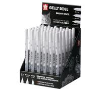 Sakura Gelly Roll Expositor de 36 Bolígrafos de Gel Blanco (0.5, 0.8 y 1.0 mm)