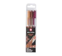 SAKURA Gelly Roll Metallic - Estuche de 3 colores Nature - Cobre, Sepia, Borgoña - Bolígrafos de gel brillantes para escribir y dibujar