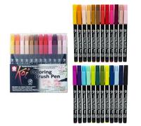 SAKURA Koi Brush Pen Set 24 Colores | Rotuladores de punta de pincel para escribir, dibujar y escribir un diario