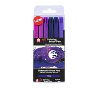 SAKURA Koi Colouring Brush Pen Set - Galaxy 6 Colores - Tinta flexible a base de agua para degradados y efectos de acuarela