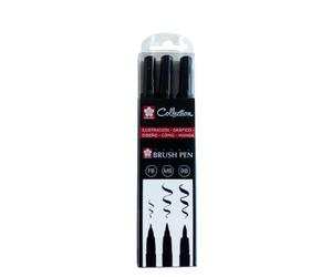 SAKURA PIGMA BRUSH PEN SET 3 MARKERS FB-MB-BB
