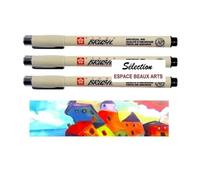 Sakura Pigma Brush - Pincel de punta de pincel, color negro (# 49), 3 unidades