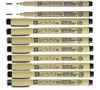 Sakura Pigma Micron 10 Fineliners Negro. 003,005,01,02,03,04,05,08,10,12
