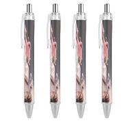 Sakura Samurai - Bolígrafos retráctiles de tinta negra con agarre súper suave, punta media, 4 unidades