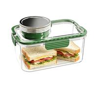 Salad Jar - Ensures Spill-Free Transport For Meals | Leakproof Lunch Container + Airtight Food Storage With Seasoning Boxes | For Vegetarians Women Men Students Travelers Dieters Office Gyms Picnics T