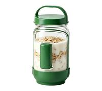 Salad Jar | PP Material 10.3x23.4x10.5cm Portable Leakproof Lunch Container With Separate Sauce Compartment Fork Handle Base Design | Meal Prep Fruit Cup Travel Office Outdoor Use Storage Set