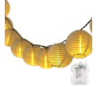 SALCAR, 10 metros, guirnalda de luces LED, funciona con batería, 40 farolillos LED, decoración para exteriores, iluminación para jardín, terraza, patio, hogar. Luz cálida. Tamaño: 10 metros. Funciona