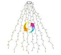 SALCAR 280LED Luces para Árbol de Navidad con Anillo, 2m x 8 Cadena de Luces con 8 Modos, Impermeable Decoración Árbol Navideña Exterior Interior, Blanco Cálido y Multicolor
