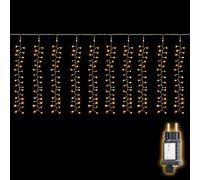 SALCAR 3 x 1 m 300 LED cortina de hielo ventana de alambre de cobre, resistente al agua, cortina de luces LED en racimo con 8 modos, temporizador y memoria, para interior y exterior, ventana, balcón