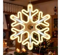 SALCAR 40 cm LED copo de nieve que cambia de color, luz navideña para | Decoración de Navidad con efecto de luz para correr, efecto nieve, copo de nieve, cadena de luces de copo de nieve