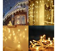 Salcar, 6 x 1 metro, 300 luces LED, guirnalda de luces "Lluvia de hielo", decoración navideña, cortina de luces. 9 modos de iluminación y función de memoria
