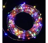 SALCAR Cadena de LED de colores 10 metros / 33 pies, 100 diodos internos, micro alambre de cobre para navidad, decoracion de fiestas, festivales - RGB