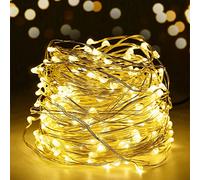SALCAR Cadena de LED de colores 10 metros / 33 pies, 100 diodos internos, micro alambre de cobre para navidad, decoracion de fiestas, festivales (luz cálida)