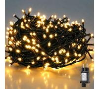 SALCAR Cadena de luces LED de 10 m, 150 unidades, para interior y exterior, 31 V, con 8 modos y función de memoria, blanco cálido