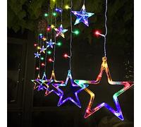 SALCAR Cadena de Luces LED de Colores 2 * 1 Metros, Cortina 12 Estrellas de Colores para Navidad, Decoracion de Fiestas, Celebraciones (RGB)