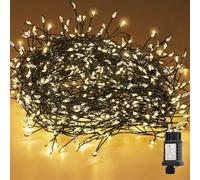 SALCAR Cadena de luces LED en racimo para árbol de Navidad, 15m con 600 LEDs, iluminación para árbol de Navidad con 8 modos, temporizador y memoria, impermeable, para exteriores e interiores, jardín