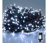 SALCAR Cadena de luces LED para exteriores (10 m, 150 ledes, con enchufe | 8 modos, temporizador y memoria, IP44 resistente al agua, iluminación navideña para interior, jardín, balcón, abeto