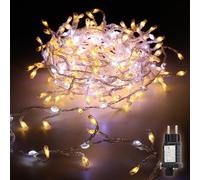 SALCAR Cadena de luces LED para exteriores, 3 m, blanco cálido y blanco frío, con 14 modos, resistente al agua, iluminación navideña para balcón, jardín, fiesta, boda, decoración navideña