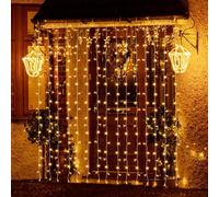 SALCAR, cortina de luces LED de 9x3 metros, grado de protección IP44, cadena de luces LED, luz blanca cálida