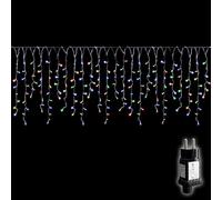 SALCAR Cortina de Luces LED Lluvia de Hielo Exterior, 10m 400 LEDs Cortina Luminosa Interior Navidad con 8 Modos, Temporizador y Memoria, Impermeable Decoración para Balcón Pabellón, Multicolor