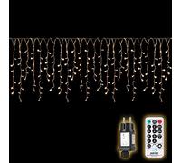 SALCAR Cortina Luces Navidad Exterior, 15M 608 LED Guirnalda Luces Navidad con Control Remoto, Impermeable 8 Modos Guirnaldas Luminosas Decoración Interior y Exterior, Blanco Cálido
