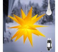 SALCAR Estrella de Navidad iluminada para Exteriores, 45 cm, Estrella | Estrella LED con temporizador, resistente a la intemperie, para colgar, estrella de Adviento, decoración navideña para
