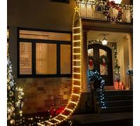 SALCAR Guirnalda de luces LED escalera de Navidad, 3 m, iluminación navideña con 8 modos, temporizador y memoria, resistente al agua, decoración navideña para interior y exterior, árbol de Navidad