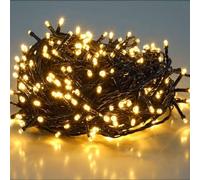 Salcar - Guirnalda luminosa de 5 m, 50 LED, iluminación de árbol de Navidad, guirnalda luminosa exterior impermeable con 8 modos y memoria para jardín interior, balcón, árbol de Navidad, blanco cálido