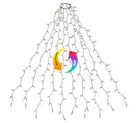 Salcar - Guirnalda luminosa de Navidad de 3 m con círculo y 10 guirnaldas, 350 LEDs para árbol de 210 cm a 350 cm, decoración navideña interior exterior, blanco cálido y multicolor