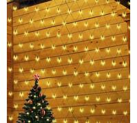 SALCAR Red de Navidad Exterior 1x1m 96 LED Luz de Red Guirnalda Luces con 8 Modos y Temporizador, Impermeable Malla Luces Decoracion para Balcón Jardín Patio Árbol Arbusto, Blanco Cálido