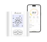 SALCAR - Termostato Conectado WiFi para Caldera de Gas y calefacción por Suelo Radiante Agua, programable con Humedad, Compatible con Amazon Alexa y Google Home - Cabezal termostático Tuya