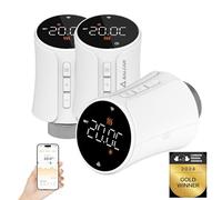 Salcar Termostato de radiador inteligente TRV706W Juego de 3 piezas Termostato WiFi compatible con Amazon Alexa y Google Home programable Termostato de calefacción Tuya Radiador inteligente con