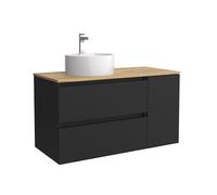 Mueble de Baño Lavabo sobre Encimera Salgar Bequia Plus 100 cm Negro Mate