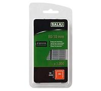 SALKI - Grapas nº 80 - Blister de 1000 Unidades, Grapas de Alambre nº 80 con 10mm de Longitud de Pata, Compatibles con Pistolas de Grapado Neumático, Ideales para Tapicería, Metal