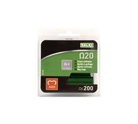 SALKI - Grapas para Cercas Ω20, Blíster de 200 Grapas Anilladas Galvanizadas, Diámetro 2mm, Color Verde