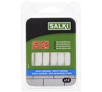 SALKI | Pack de 12 Barras de Silicona Caliente para Juntas y Sanitarios | Color Blanco | 12 mm