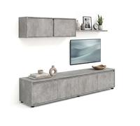 Salón con mueble de TV y estantería 200 cm Arlet Cement gray