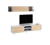 Habitdesign -Salón Niva Glossy white - canadian oak