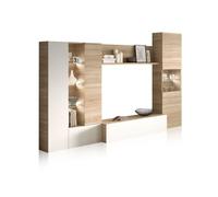 Salón essential blanco - roble 260 x 185 x 42 cm