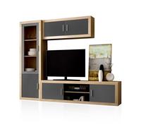 Salón nuka v1 cambria - blanco, cambria - grafito 240 x 193,2 x 41,4 cm