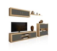 Salón modular con gran capacidad de almacenaje 290 cm Nuka V7 Cambria - graphite