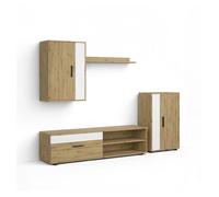 duehome - Salón modular con mueble TV 140 cm Lunet Blanco artik - alpine