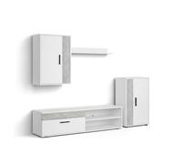 duehome - Salón modular con mueble TV 140 cm Lunet Artik white - microcement